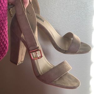 Nude Suede Heels